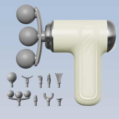 SOBO 3 Head Massage Gun for Full Body Pain Relief, 9 Massage Heads, 6 Speed Setting, 3 Times More Powerful, Percussion Full Body Massager, Massage Machine Gun Massager(Grey)