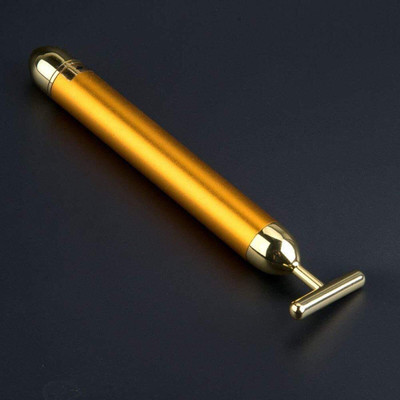 Saviraj T Shape Brass Head Bar Face Massager With 24k Battery Powered