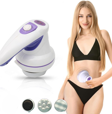 SOBO Handheld Manipol Full Body Massager With 3 Heads for Neck Shoulder Back Foot Pain Relief Massager(White, Purple)
