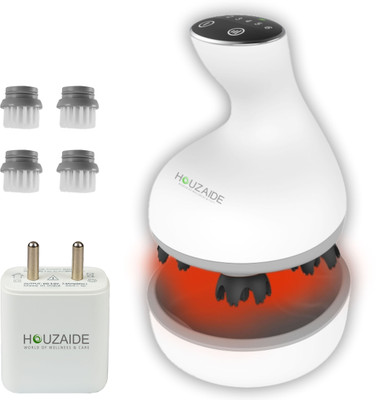 HOUZAIDE WORLD OF WELLNESS & CARE HA104-1 Scalp Massager for Hair Growth | EMS & Red Light Therapy Massager(White)