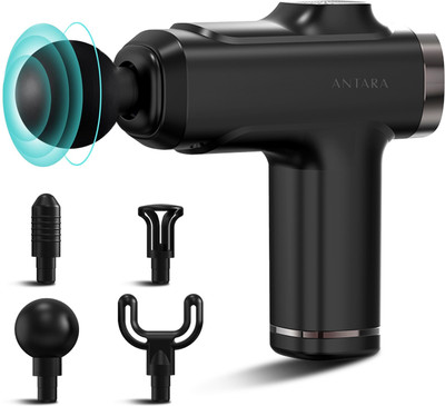 AGEasy Pain Relief Compact Massage Gun 8 Speed, 4 Massage Heads, Rechargable USB Type - C, Handheld Massager(Black)