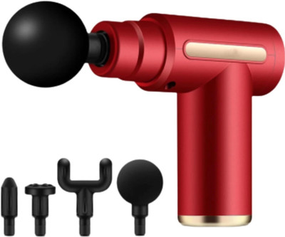 SOBO Exclusive Massager Gun For Deep Tissue Pain Relief With Powerful Battery With 4 Massager Head, 6 Speed Setting, Percussion Electric Massage Machine Gun Massager(Red)