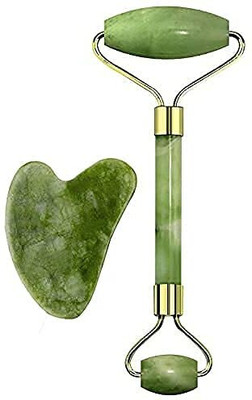 MAHI ENTERPRISE Jade Roller and Gua Sha Set Jade Roller Gua Sha Skin Scraper Massager (Green) Jade Roller and Gua Sha Set Jade Roller & Gua Sha Skin Scraper Massager(Green)