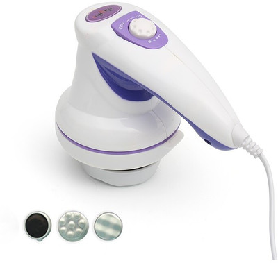 SOBO Handheld Manipol Full Body Massager With 3 Heads for Neck Shoulder Back Foot Pain Relief Massager(White, Purple)