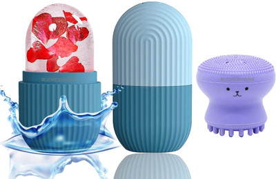 RUDRESHWAR Ice Roller for Face Massager, With Octopus Silicone Face Cleanser Sponge Facial Massager Massager(Multicolor)