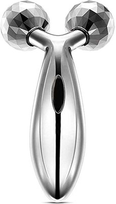 The Moon Impex 3D Y Shape Aluminium Microcurrent Face Platinum Roller Massager Massager(Silver)
