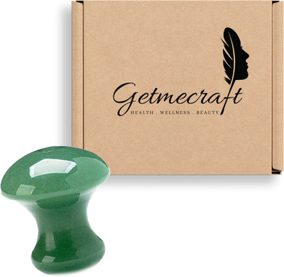 Getmecraft Jade Mushroom Gua Sha Jade Mushroom Gua Sha Handmade Natural Green Jade Gua Sha Guasha Scraping Massage Tool/Mushroom-Shape Guasha Board for Spa Relaxing Massager(Green)