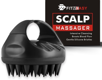 Fitmeasy Scalp Massager for Hair Growth Head Massager Scrubber Brush Reduces Dandruff Hair Accessory Set(Black)