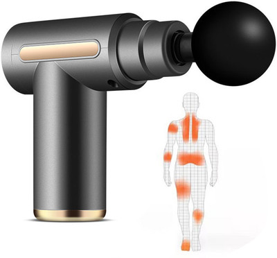SOBO Handheld Massager Gun For Deep Tissue Pain Relief With Powerful Battery, 4 Massager Head, 6 Speed Setting, Percussion Full Body Massage Machine Gun Massager(Silver)