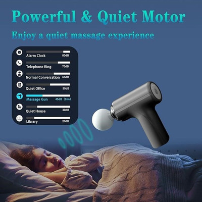 SOBO Full Body Massager Gun For Deep Tissue Pain Relief With 4 Massager Head, 6 Speed Setting, Powerful Battery, Percussion Massage Machine Gun Massager(Black)