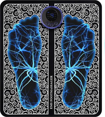 acuwellness Electric EMS Foot & Body Massager – RechargeableFolding Pain Relief Mat Massage Modes & 19 Intensity Levels – Portable Muscle (FOOT AND BODY MASSAGER) Massager(Black)