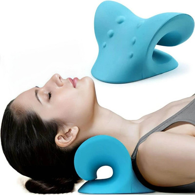 MantraExport Neck Relaxer Neck And Shoulder Relaxer Cervical Traction Device For Tmj Pain Relief Massager(Blue)