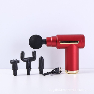 SOBO Massager Full Body Gun For Pain Relief With Powerful Battery With 4 Massager Heads, 6 Speed Setting, Percussion Full Body Electric Massage Machine Gun Massager(Red)
