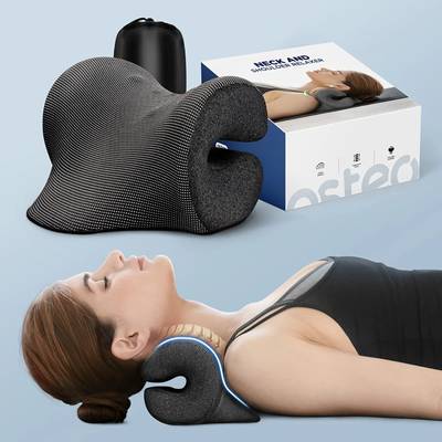 Neck Stretcher for Neck Pain Relief, Neck and Shoulder Relaxer Cervical  Traction Device Pillow for Muscle Relax and TMJ Pain Relief, Cervical Spine  Alignment Chiropractic Pillow (Dark Blue, Large) Dark Blue-large