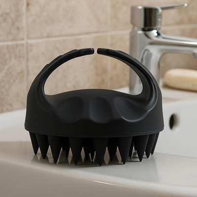 WYNX Hair Scalp Massage Comb | Anti-Dandruff Soft Silicon Scalp Massager Tool Massager(Black)