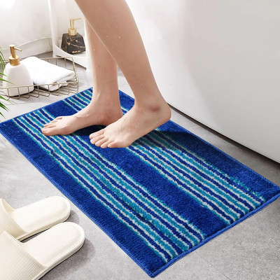ROSSLYN Microfiber Floor Mat(Blue, Medium)
