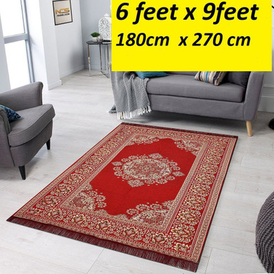 NCS Acrylic Floor Mat(red large, Extra Large, Pack of 2)