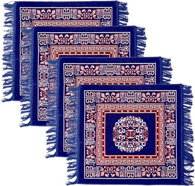 VSTUCART Velvet Prayer Mat(Blue, Medium, Pack of 4)