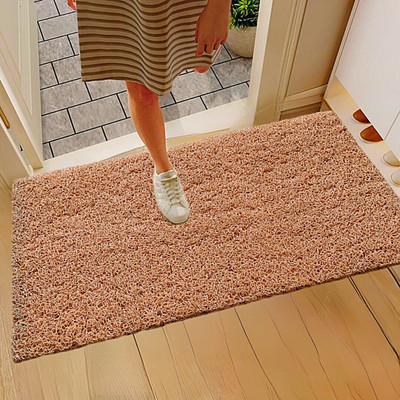 VSTUCART PVC (Polyvinyl Chloride) Door Mat(Beige, Large)