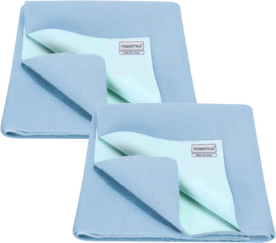 Maximus Fleece Baby Bed Protecting Mat(Light Blue, Small, Pack of 2)