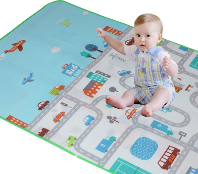 Solid Cotton Baby Play Mat(Blue, Extra Large)