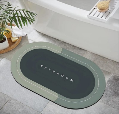 Vamigo Rubber Bathroom Mat(Green, Medium, Pack of 2)