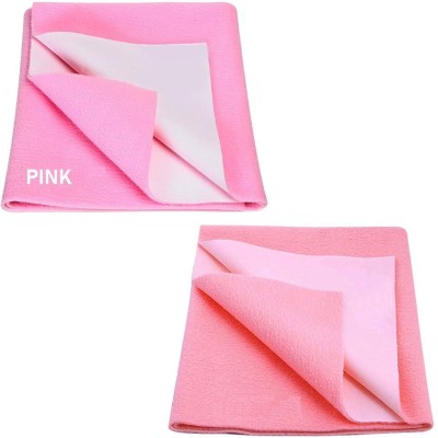 NEETU ENTERPRISES Cotton, Fleece, Polycotton, Rubber, Wool, Silk, Microfiber Baby Bed Protecting Mat(Pink, SALMON, Medium, Pack of 2)