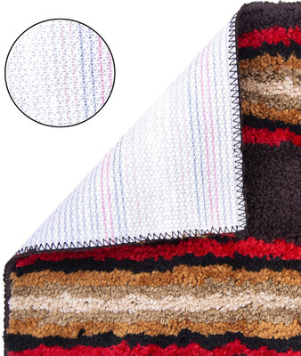 AAZEEM Polyester Floor Mat(Multi Dark Brown, Free)