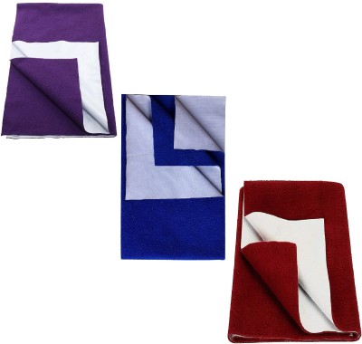 HM POINT Cotton Drawer Mat(Purple, Navy Blue, Maroon, Small, Pack of 3)