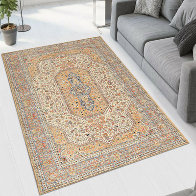 Slayy with Style 91 cm  X 152 cm Velvet Carpet(Rectangle, Yellow)