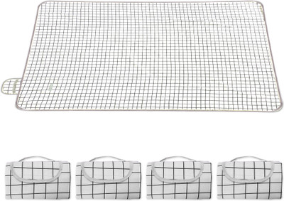 KUBER INDUSTRIES Polyester Chatai Mat(White, Extra Large, Pack of 5)