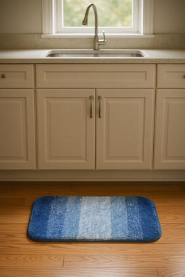 AA Global Microfiber, Rubber Door & Floor Mat(Sky Blue Shade, Medium)