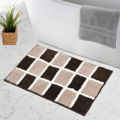 MINGET Microfiber Door Mat(Brown, Medium)