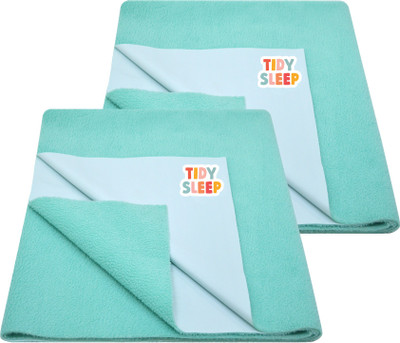 TIDY SLEEP Cotton, Fleece Baby Bed Protecting Mat(Sea Green, Small, Pack of 2)