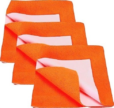 Radiant Fashion World Cotton Baby Bed Protecting Mat(Orange, Small, Pack of 3)