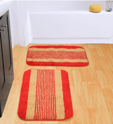 ADGARG Polyester Floor Mat(Orange, Large)