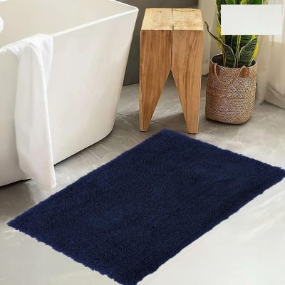 A.R LIVING Microfiber Bathroom Mat(Dark Blue, Medium)