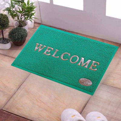 VSTUCART PVC (Polyvinyl Chloride) Door Mat(Green, Medium)