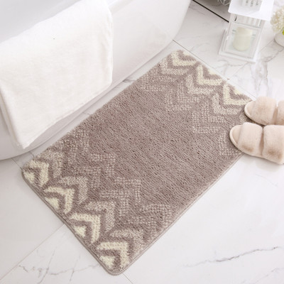 KUBER INDUSTRIES Polyester Bathroom Mat(Light Grey, Medium)