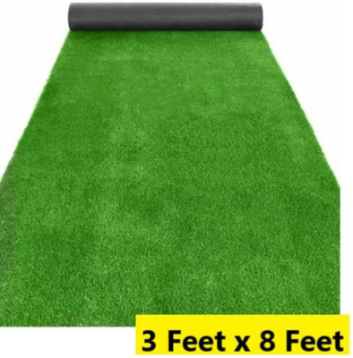 CHETANYA LOOMTEX Green Polypropylene Carpet(3 ft,  X 8 ft, Rectangle)