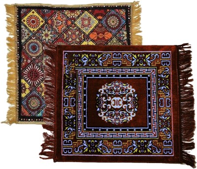 TAARA ENTERPRISE Velvet Prayer Mat(Multicolor, Medium, Pack of 2)