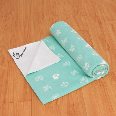 R for Rabbit Polyester Baby Bed Protecting Mat(Green, Small)