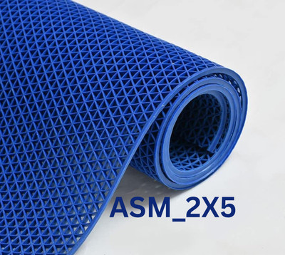 UNOX Rubber Door & Floor Mat(Anti Skid Mat For Bathroom,Kitchen,Home,Shower,Pool,Office Use, Blue 2x5 FT, Large)