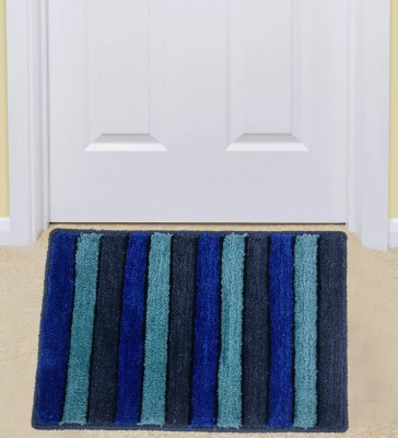 MADWAY Cotton, Microfiber Floor Mat(Blue, Free)