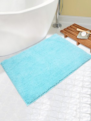 Saral Home Microfiber Bathroom Mat(Blue, Large)