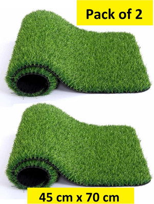 COMFY HOME Artificial Grass Door Mat(Green, Free, Pack of 2)