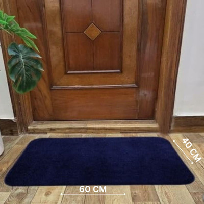 MAA HOME CONCEPT Microfiber Bathroom Mat(Blue, Medium)