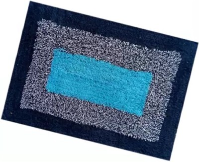 KOMAL Cotton Door Mat(Blue-2, Small)