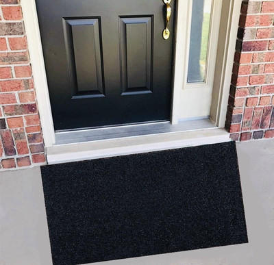 Aksh Creation PP (Polypropylene) Door Mat(Black, Medium)