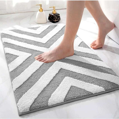 RJS Microfiber Door Mat(Grey, Small)